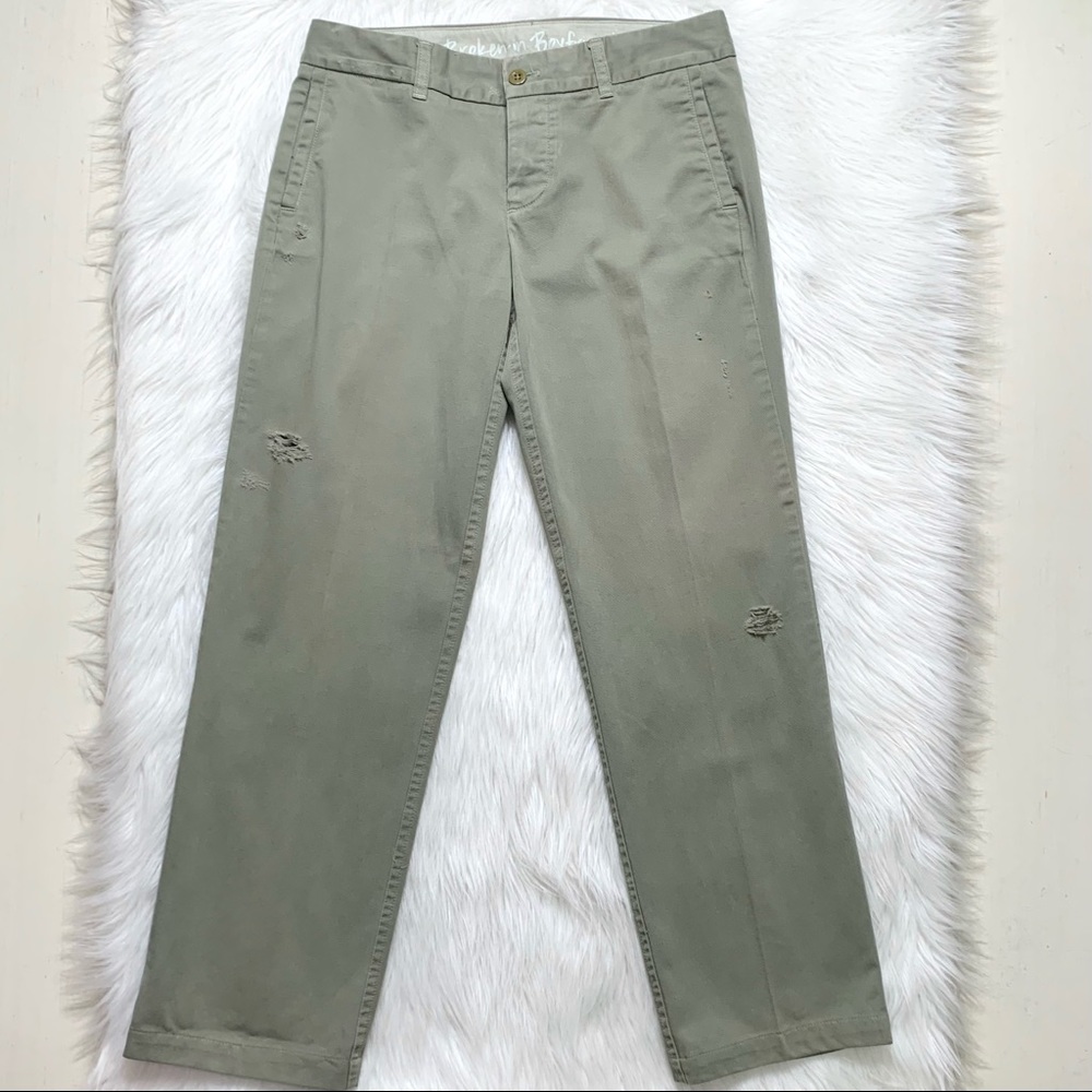 SOLD-Crew Boyfriend Distressed Chino Pants - Picture 2 of 9